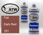 Preview: Fiat, Dark Red, 191: 400ml Sprühdose + 400ml Klarlack - Set, von ATW Autoteile West.